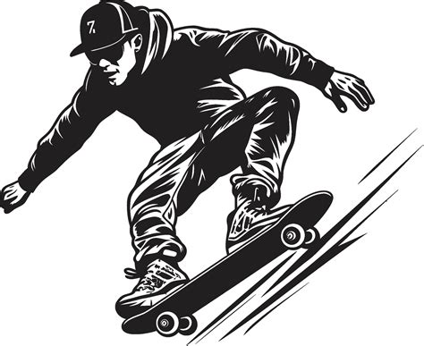 Skateboard Synchrony Black Logo Design Capturing the Harmony of Riding ...