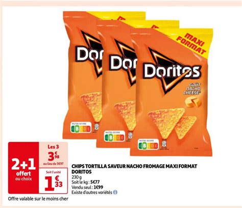 Promo Chips Tortilla Saveur Nacho Fromage Maxi Format Doritos Chez Auchan