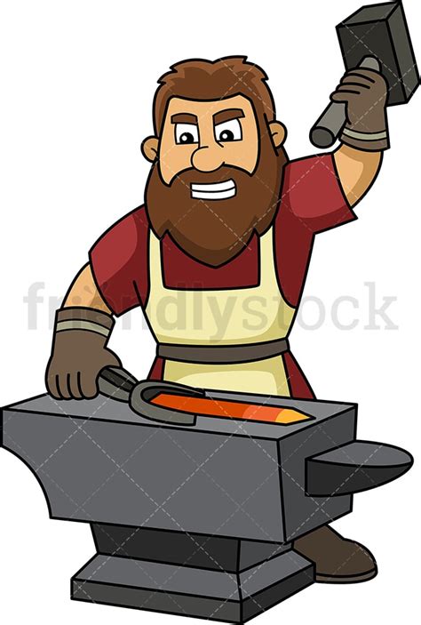 Medieval Blacksmith Cartoon Clipart Vector Friendlystock