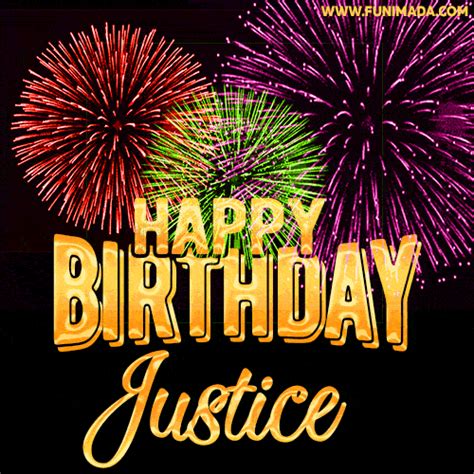 Wishing You A Happy Birthday Justice Best Fireworks  Animated