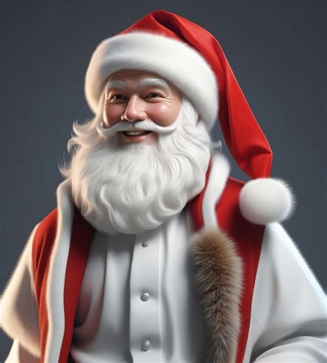 Premium Photo Portrait Of Santa Claus On Gray Background