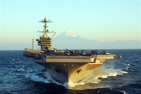 4K, U.S.Navy, Fuji Japan, USS George Washington, aircraft carrier ...