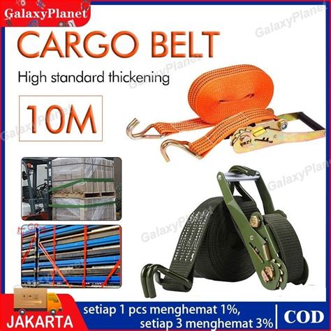 Jual Ratchet Tie Down 2 Ton 10M 12M Webbing Cargo Trek Link Belt Tali