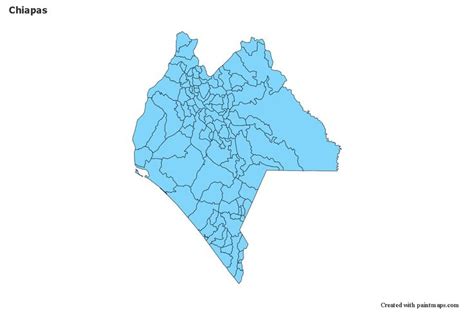 Mapas De Muestra Para Chiapas Azul Mapas Chiapas Blanco Y Negro