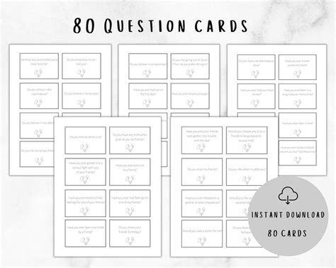 80 Printable Question Card Game For Couples To Get To Know Each Other The Best Intimate