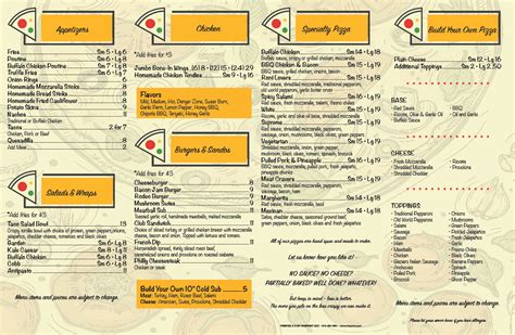 Talk Of The Town Pizzeria Fasprint Menus