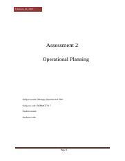 Enkhbold Operational Plan Ass 2 Docx February 28 2018 Assessment 2