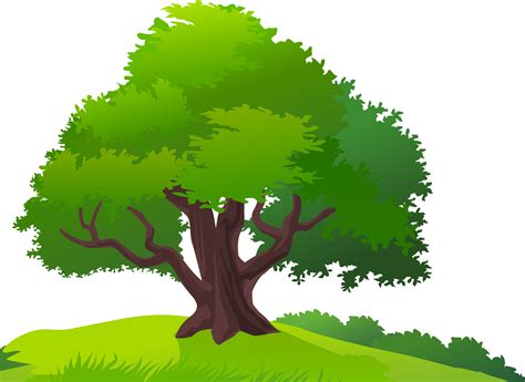 Clip Art Of Tree With Grass Clipart Pencil And In Color Tree Clip Art