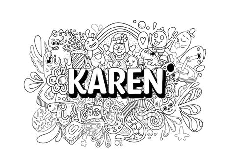 Premium Vector Name Doodle Hand Drawn Art For Karen