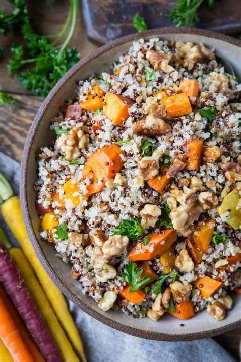 Roasted Winter Vegetable Quinoa Salad With Cider Vinaigrette The