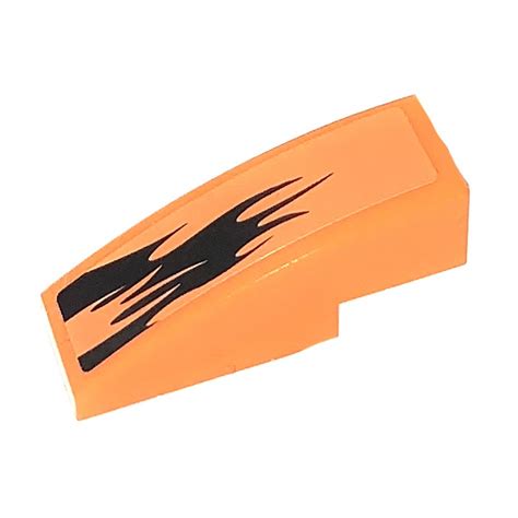 LEGO Slope 1 X 3 Curved With Black Flame Right Sticker 50950