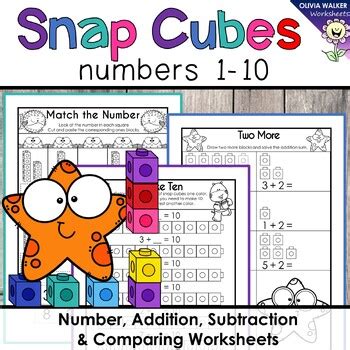 Snap Cube Math 1 - 10 addition subtraction numbers unifix linking cubes