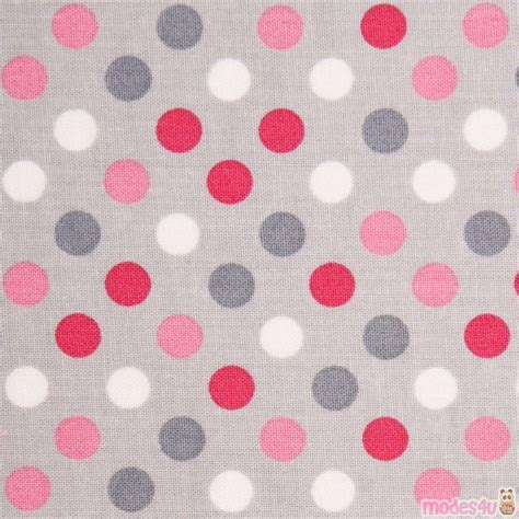 Light Grey Robert Kaufman White Pink Dot Fabric Spot On ModeS4u