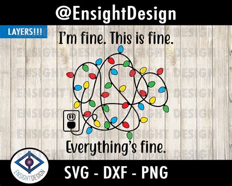 Tangled Christmas Lights Svg I M Fine This Is Fine Everythings Fine