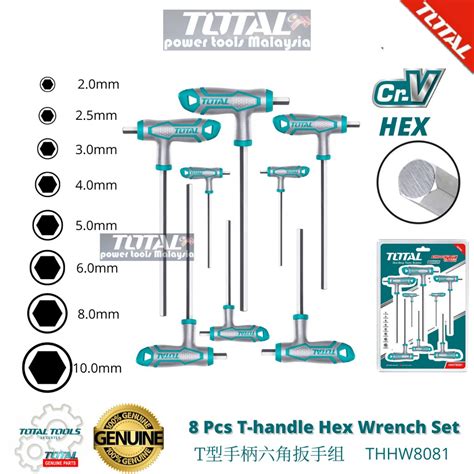 Total Pcs T Handle Hex Wrench Set T Handle Hex Allen Key T