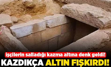 İşçilerin salladığı kazma altın denk geldi Kazdıkça altın fışkırdı