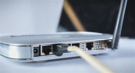 Router Wifi Ethernet Connection Network Port Wireless Closeup Stock