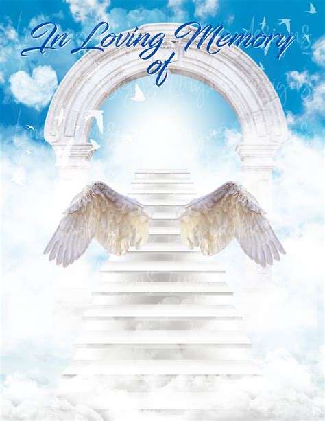 Sky in Loving Memory of Angel Wings Memorial PNG Add Photo Rest in