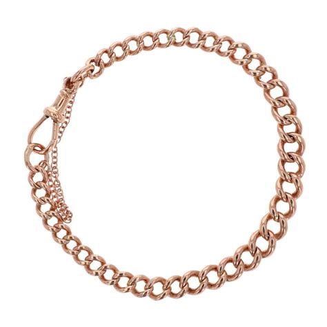 9ct Rose Gold Albert Bracelet 8 Ramsdens Jewellery