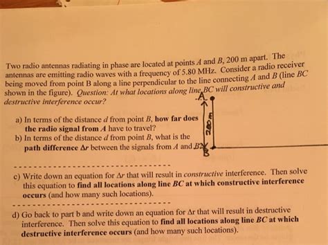 Solved Two Radio Antennas Radiating In Phase Are Located At Chegg