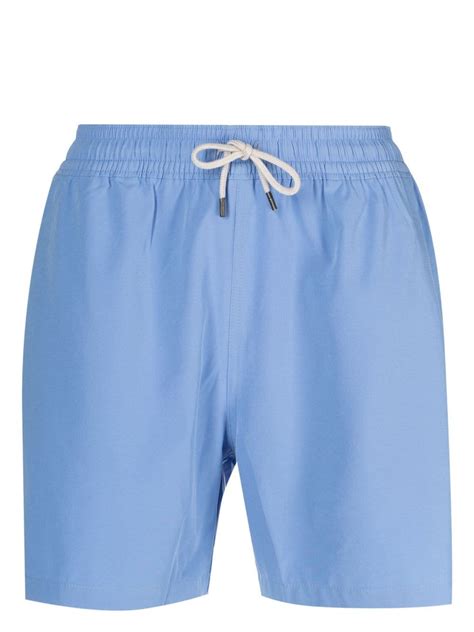 Polo Ralph Lauren Logo Patch Swim Shorts Blue Farfetch