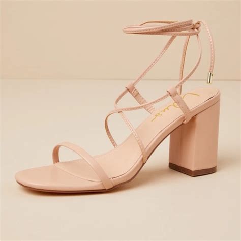 Lulus Shoes Lulus Nude Strappy Block Heels Poshmark