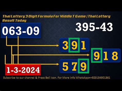 Thai Lottery Digit Formula For Middle T Game Thai Lottery Result