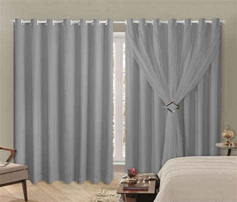 Cortina Blackout Voil Liso Para Sala Ou Quarto 4 00m X 2 30m