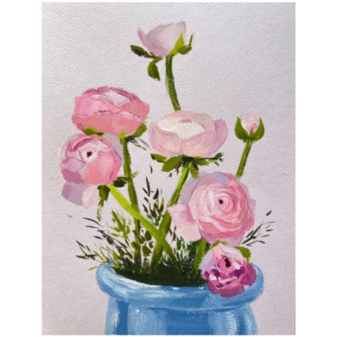 Pink Bouquet Gouache Painting