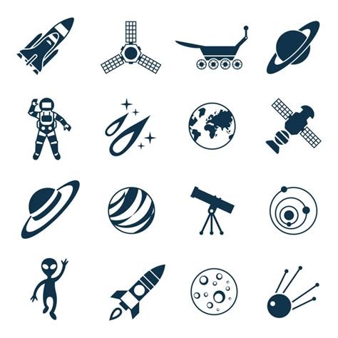 Space Icons Set — Stock Vector © Tantoon 22894678