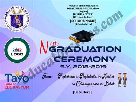 Completion Rites And Graduation Program Tarpaulin Layouts Educatorsfiles