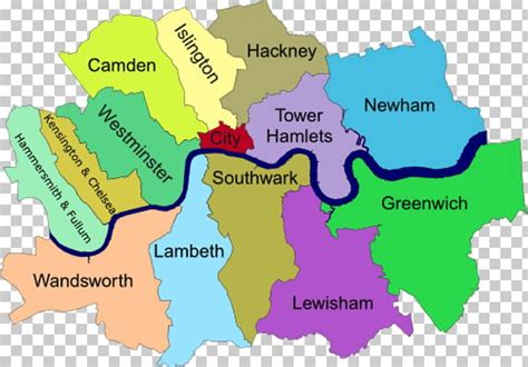 London Borough Of Southwark Central London London Boroughs Map London ...