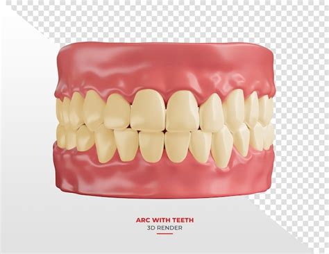 Premium PSD | Mouth with yellow teeth in 3d render with transparent ...