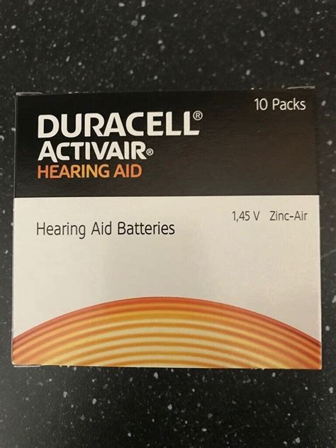 60 X Duracell Activair 312 Size Hearing Aid Batteries Zinc Air 10 Packs