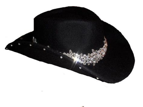 Womens Black Felt Ultimate Bling Cowboy Hat Cowboy Hats Black Felt Cowboy