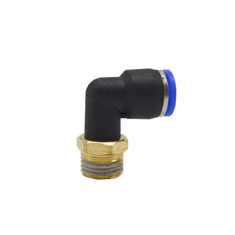 90 Degree Pl Elbow Connector Male Thread Plastic Elbow Pneumatic