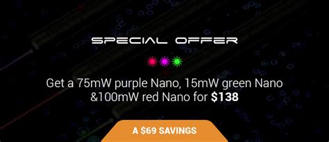 Nano Series | Red, Purple, Green Laser Pointer | Wicked Lasers