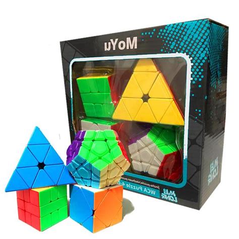 Kit Cubo Mágico Moyu Pyraminx Megaminx Skewb Square 1