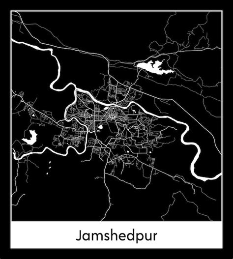 Mapa Mínimo De La Ciudad De Jamshedpur India Asia Vector Premium