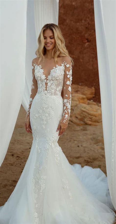 Timeless Wedding Dresses To Lookout Mermaid Gown With Long Sleeves