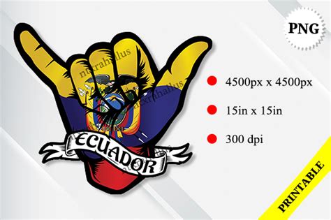 Ecuador Shaka Hand Flag Graphic By Rahallus Ntx Creative Fabrica