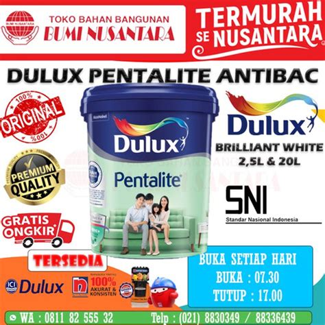 Jual Dulux Pentalite Antibac Brilliant White L L Dulux Cat