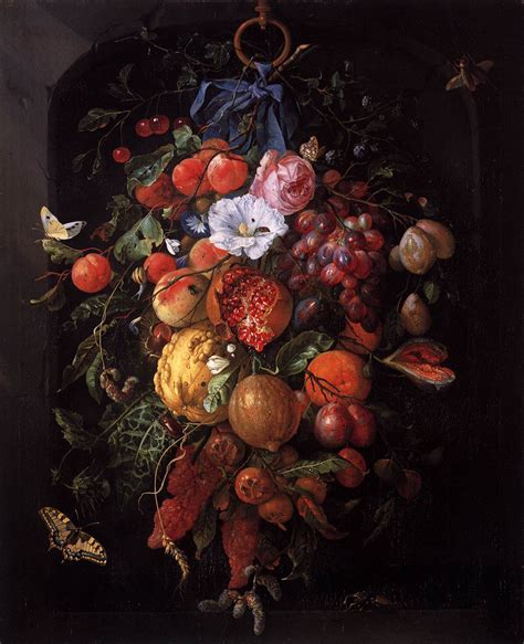 Festoon Of Fruit And Flowers 1660 Painting Jan Davidsz De Heem Oil