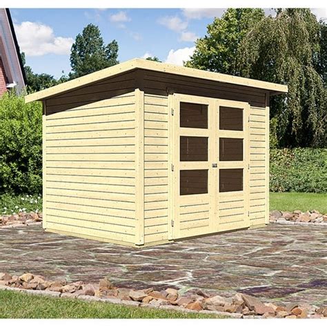 Woodfeeling Holz Gartenhaus Gerätehaus Sitten 3 Natur B x T 242 cm x