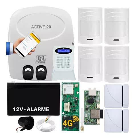 Kit Alarme Monitorado App Active Sensores Sem Fio Jfl