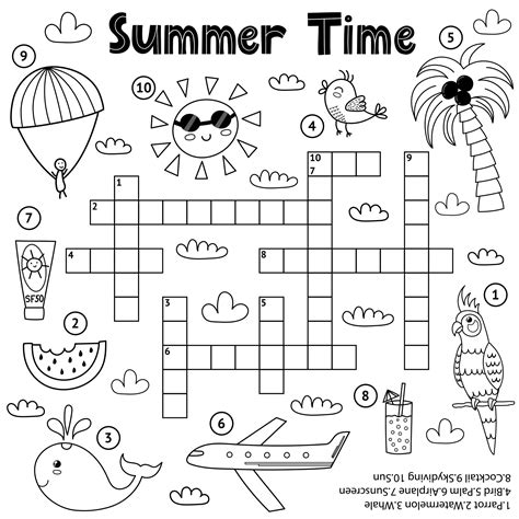 Easy Summer Crossword Puzzle Printable - Easycrosswordpuzzlesprintable.com