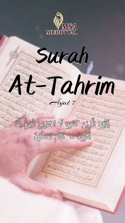 Al Quran Surah At Tahrim Ayat 7 Islam القرآنالكريم Holyquran