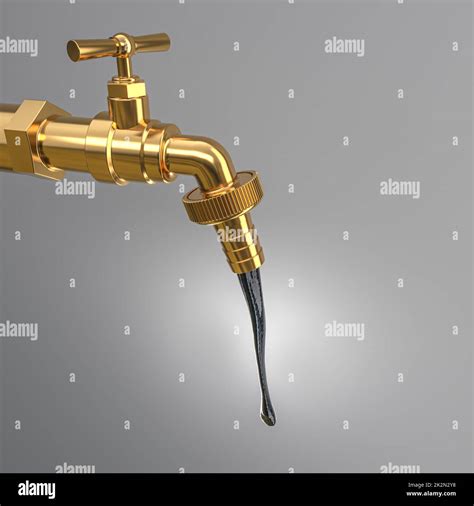 Gold Tap From Which Oil Comes Out Stock Photo Alamy