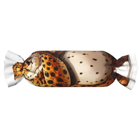 Gaeub Cartoon Cheetah With Attitude Print Candy Pillow Cylindrical