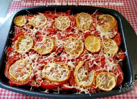 Gratin familial pommes de terre viande hachée et tomates Recette